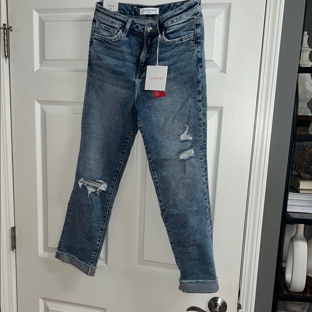 Lovervet by Vervet size 9/29 Tummy Control high rise slim straight crop jeans